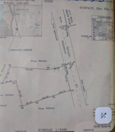 6 hectares  avec titre foncier au bord du goudron