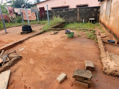 démi lot cloturé avec 3 tampons à 100m du goudron