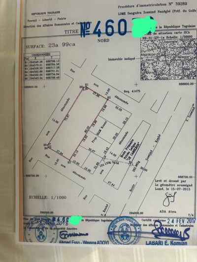 2 lots collés avec titre foncier