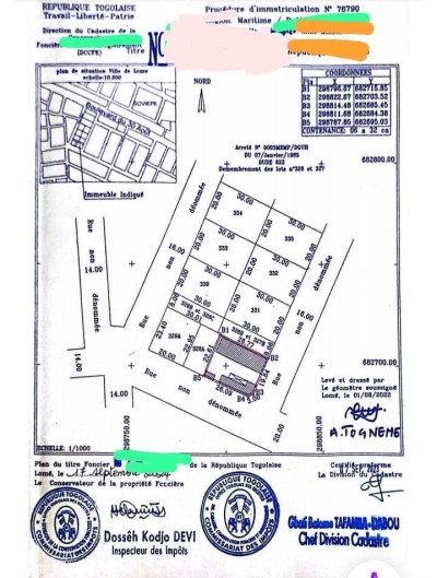 1 lot avec titre foncier