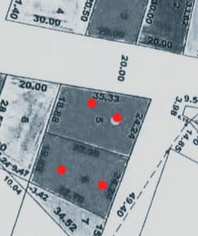 2 lots collés avec plan global à 850m de la grande voie