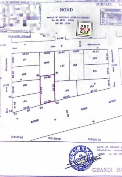 1 lot 1/4 avec tampon otr au bord du goudron nationale n2