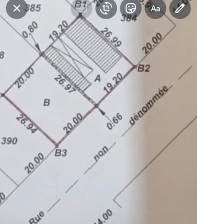 2 lots collés cloturés avec titre foncier bord grande voie