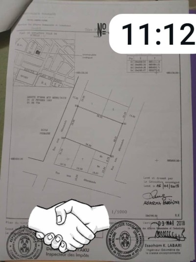 4 lots collés cloturés avec titre foncier