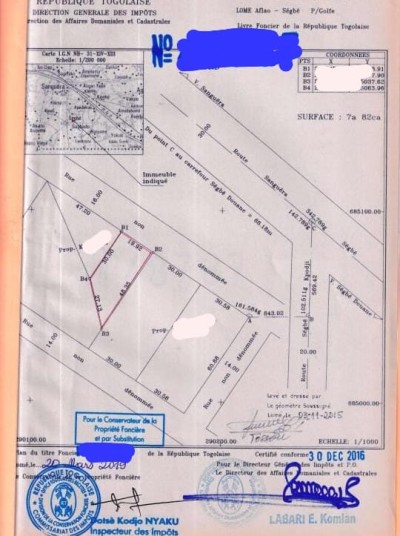 1 lot 1/4 avec titre foncier à 500m du goudron