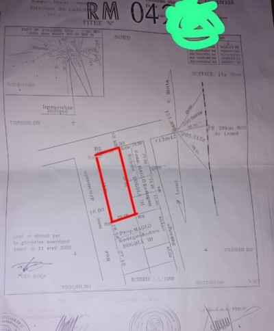 2 lots collés avec titre foncier à 400m du goudron
