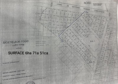 60 lots collés avec titre foncier à 800m du goudron