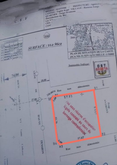 6 lots collés cloturés avec tampon otr au bord du goudron