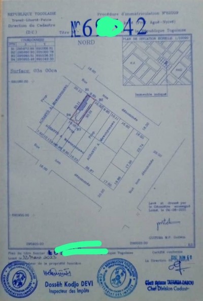 démi lot cloturé avec titre foncier + chambre salon +garage
