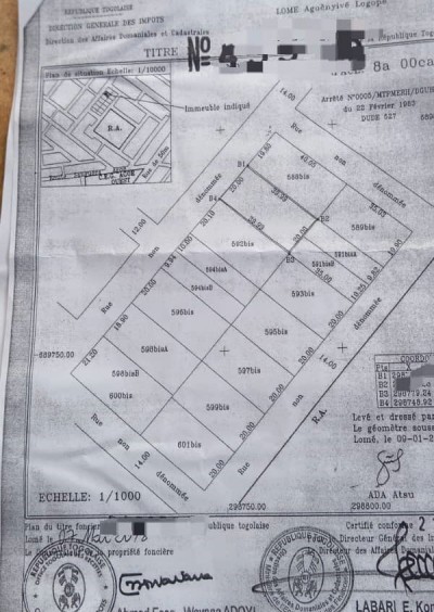 1 lot et démi cloturé avec titre foncier
