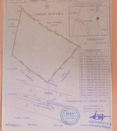 1 hectare 2a avec titre foncier en cours à 900m du goudron