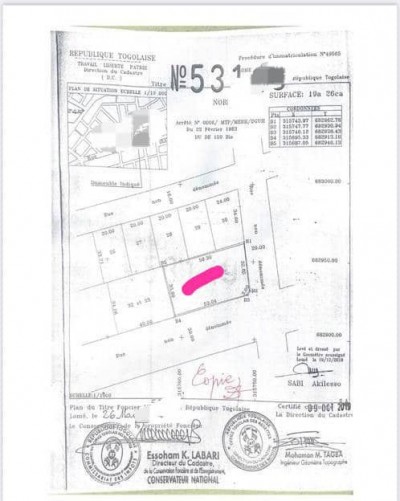 3 lots 1/4 collés avec titre foncier