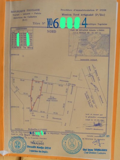 1 lot 1/4 avec titre foncier