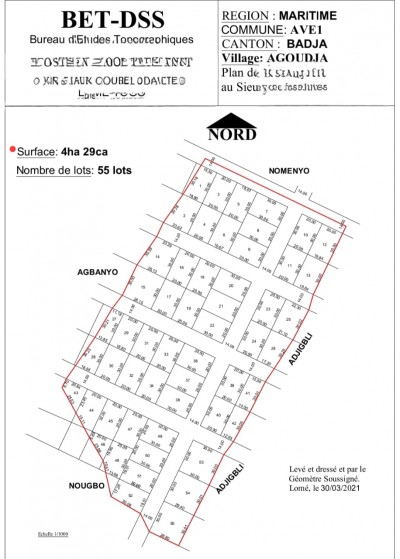 50 lots collés avec plan simple + mandat à 4.5km du goudron