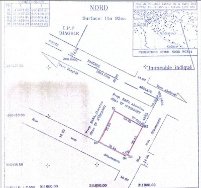 2 lots collés avec titre foncier à 1,8km du goudron