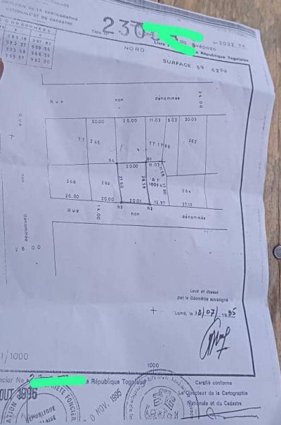 1 lot avec titre foncier à 250m du goudron
