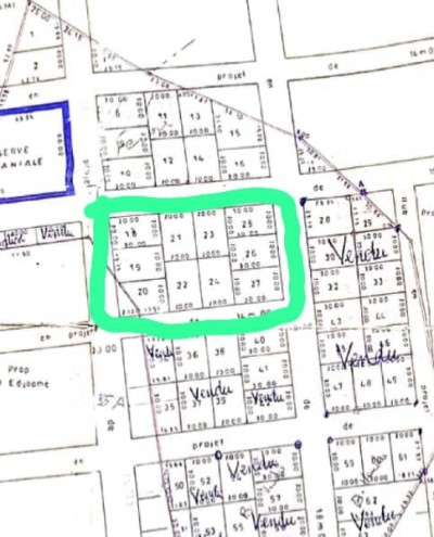 10 lots collés avec titre foncier à 800m du goudron