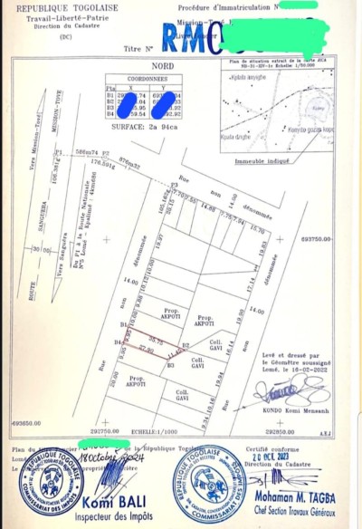 démi lot avec titre foncier à 1.2km du goudron