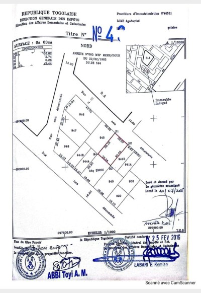 1 lot cloturé avec titre foncier