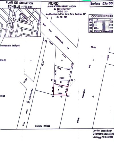 démi lot cloturé au bord du goudron+ mandat notarié + acte