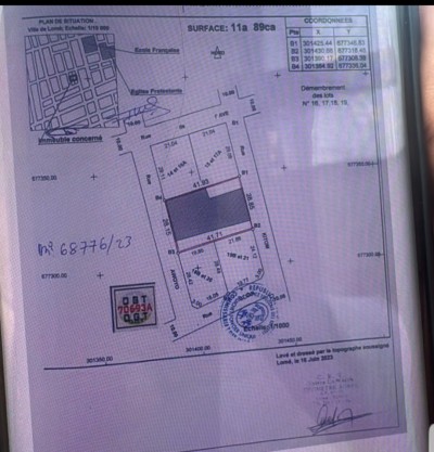 2 lots collés avec titre foncier derrière le lycée français