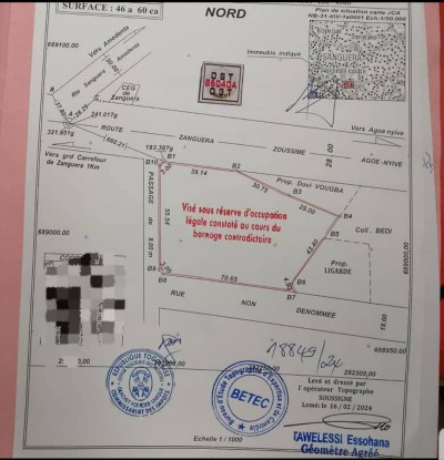 10 lots collés avec titre foncier en cours à 1km du goudron