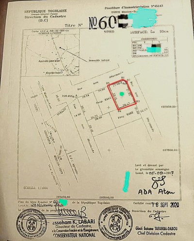 1 lot avec titre foncier à 400m de la grande voie