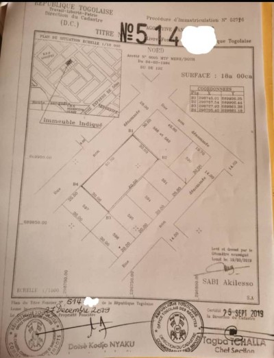 3 lots collés cloturés avec titre foncier à 500m du goudron