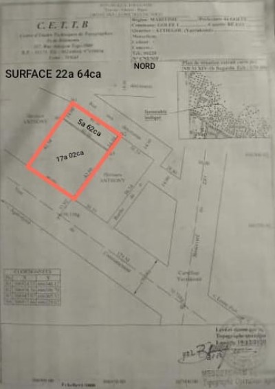 3 lots 3/4 collés avec titre foncier global au bord du goudron