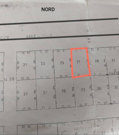 1 lot avec titre foncier global au bord de la grande voie
