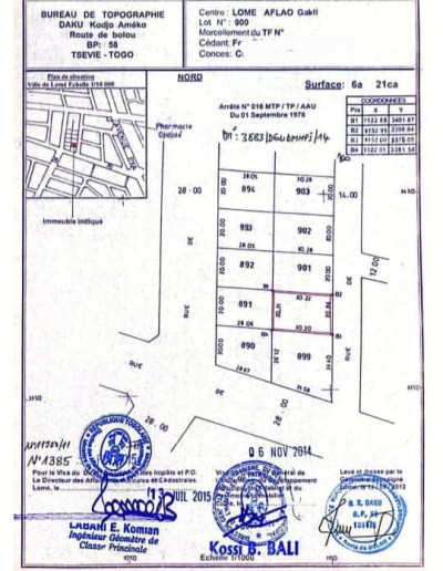1 lot cloturé avec titre foncier en cours à 300m des pavés