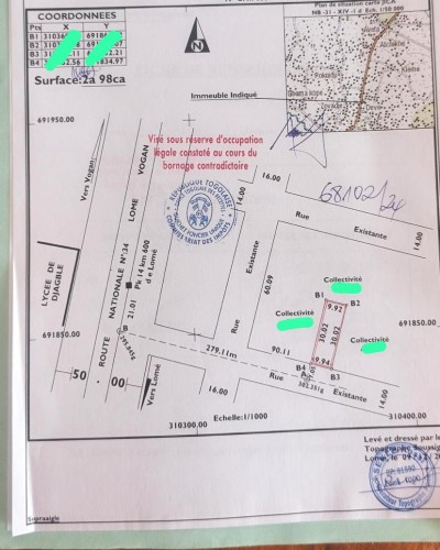 démi lot avec tampon otr à 200m du goudron