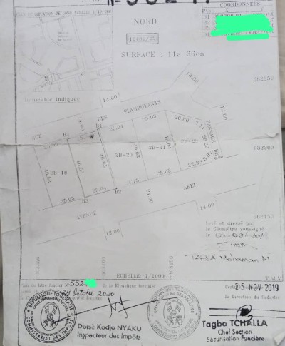 2 lots collés avec titre foncier à la caisse
