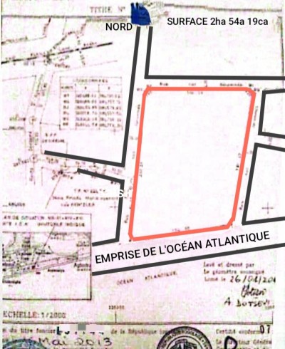 35 lots collés avec titre foncier en bord due mer