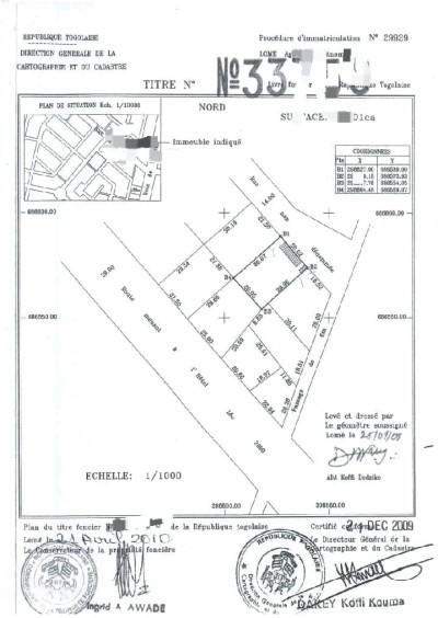 1 lot avec titre foncier à 60m du goudron