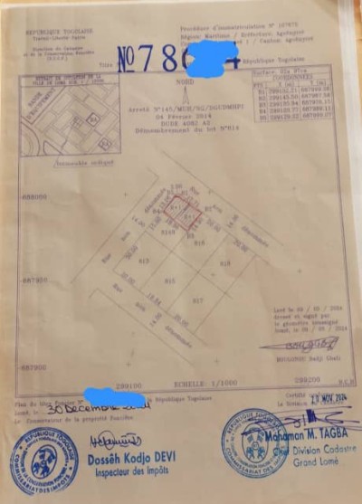 1 lot cloturé avec titre foncier