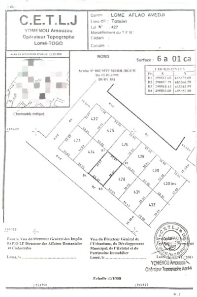 1 lot cloturé avec plan +mandat