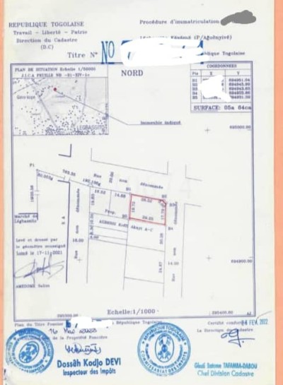 1 lot cloturé avec titre foncier