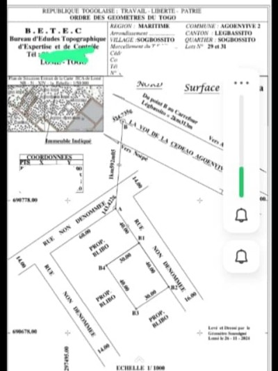1 lot clotué avec titre foncier en cours