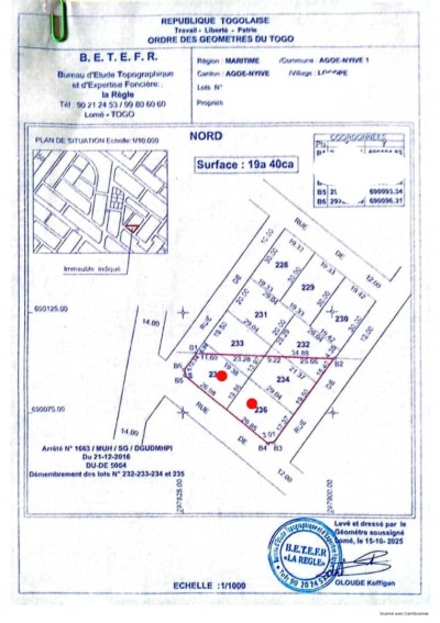 2 lots cloturés avec plan +mandat notarié