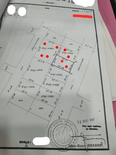 4 lots et démi cloturés avec titre foncier + 2 villas
