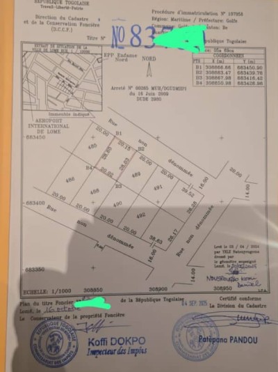 1 lot avec titre foncier