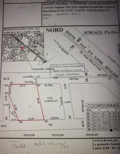 4.5 lots cloturés avec titre foncier en cours