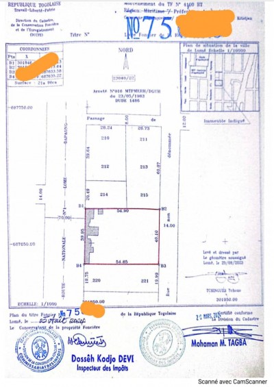 4 lots collés avec titre foncier au bord du goudron n1