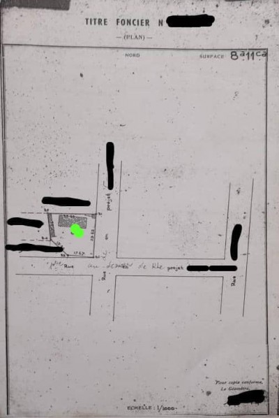1 lot 1/3 avec titre foncier au bord des pavés