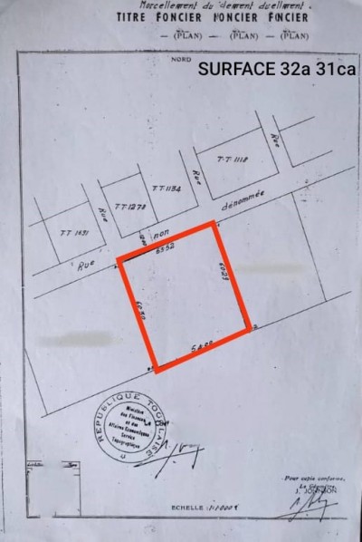 5 lots et démi collés cloturés avec titre foncier