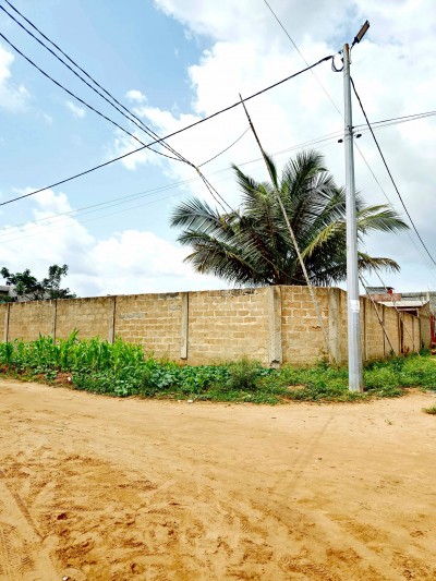 1 lot cloturé avec titre foncier en cours à 500m du goudron
