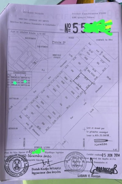 1 lot cloturé avec titre foncier