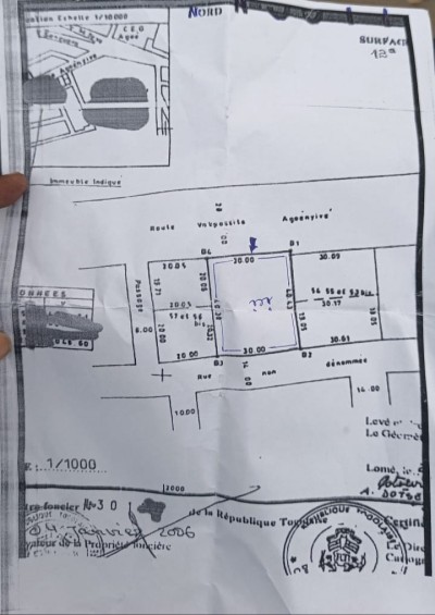 2 lots collés avec titre foncier au bord du goudron
