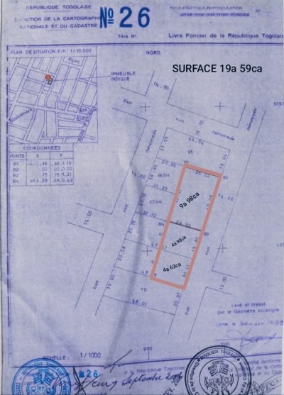3 lots et 1/4 collés avec titre foncier